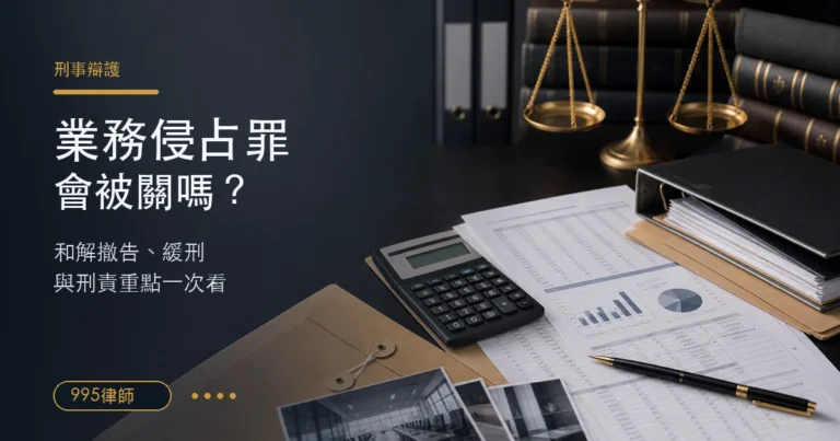 業務侵占罪會被關嗎？可以和解撤告嗎？律師揭秘爭取緩刑的 3 個關鍵