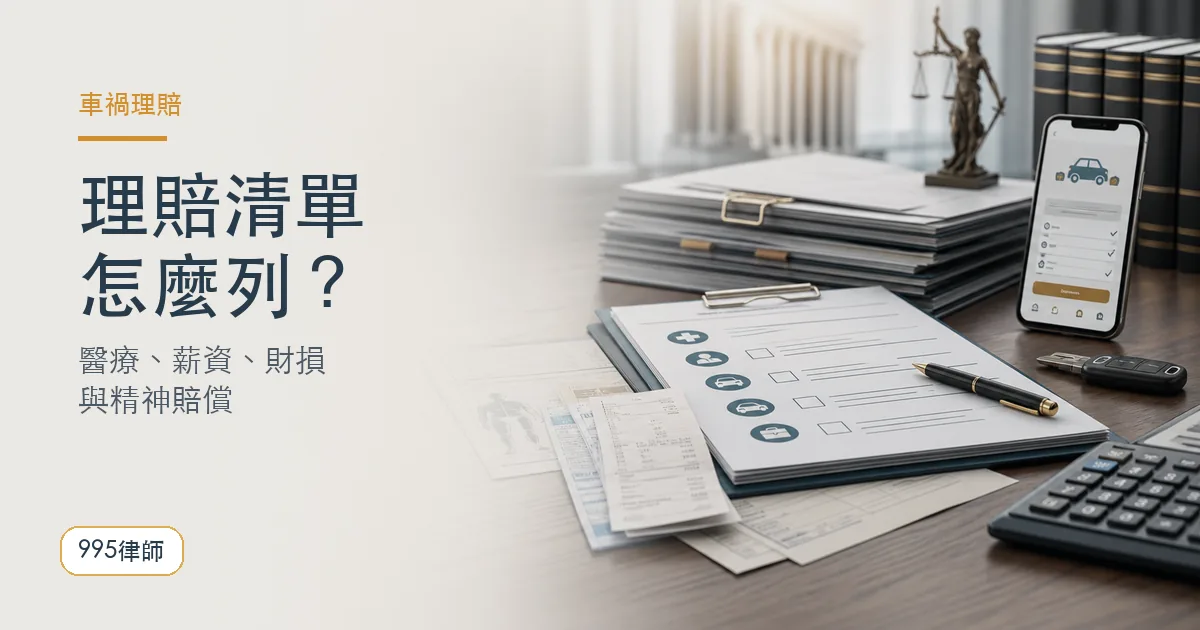 車禍理賠清單｜995律師法律知識主圖