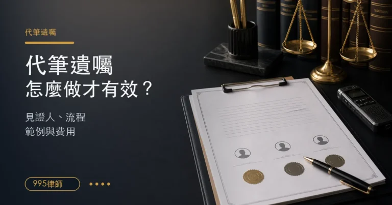 代筆遺囑這樣做不怕無效！要件、範例、流程與費用全解析