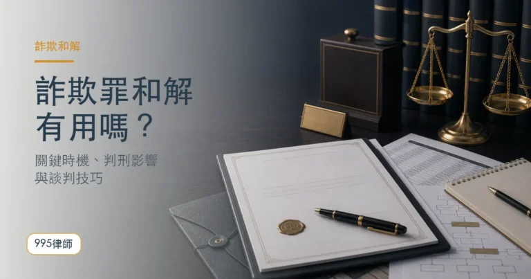 詐欺罪和解全攻略｜關鍵時機、判刑影響與談判技巧