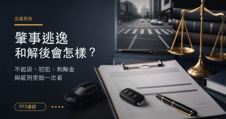 肇事逃逸和解後可以不起訴嗎？初犯、和解金、緩刑一次看