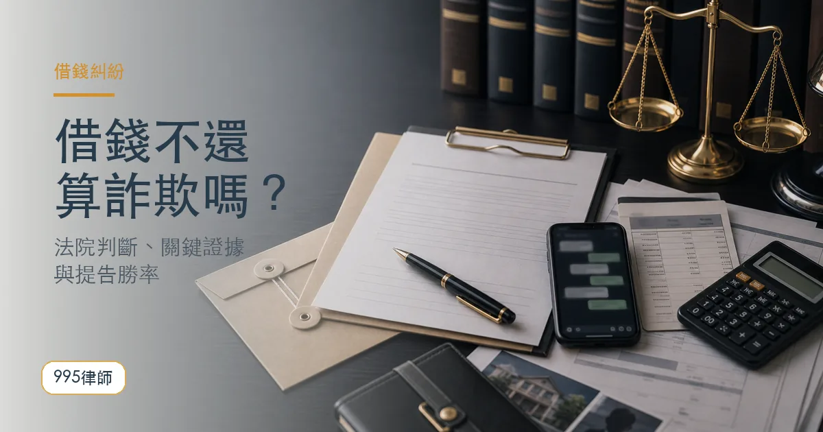 借錢不還詐欺｜995律師法律知識主圖